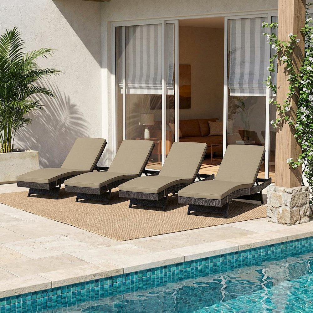 Outdoor Patio Lounge Chair Set of 4 With Cushions For Relaxation. Picture 2