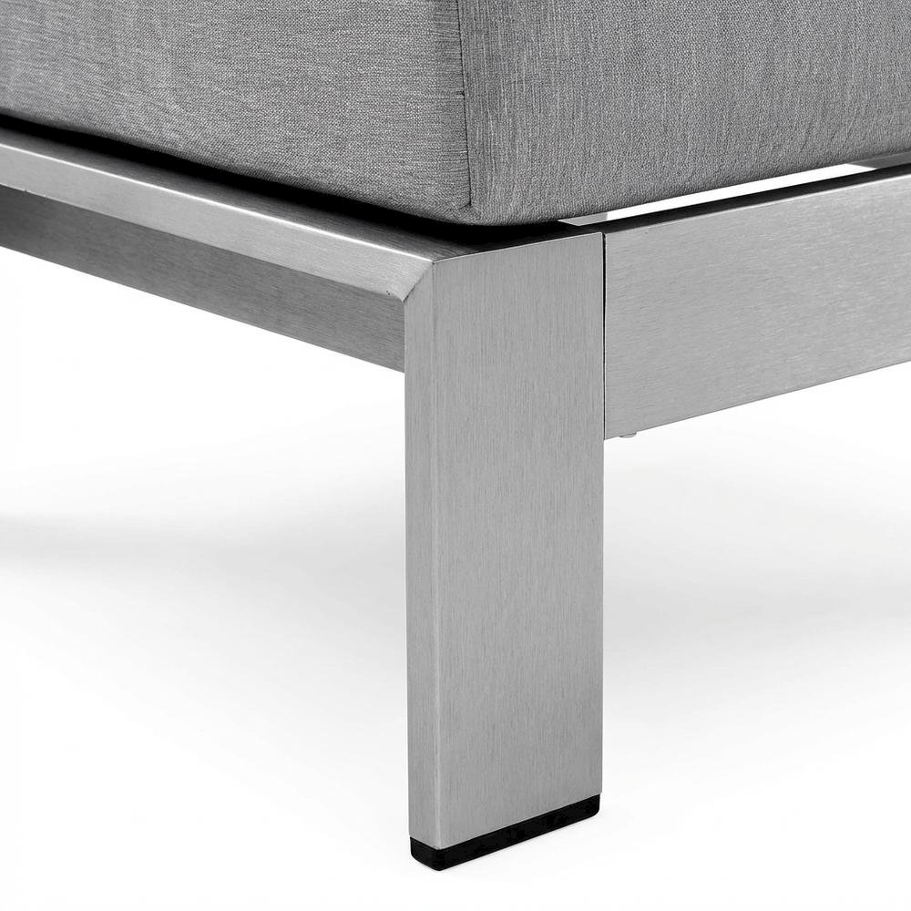 Armless Outdoor Patio Aluminum Chair For Lounge And Relaxation. Picture 6
