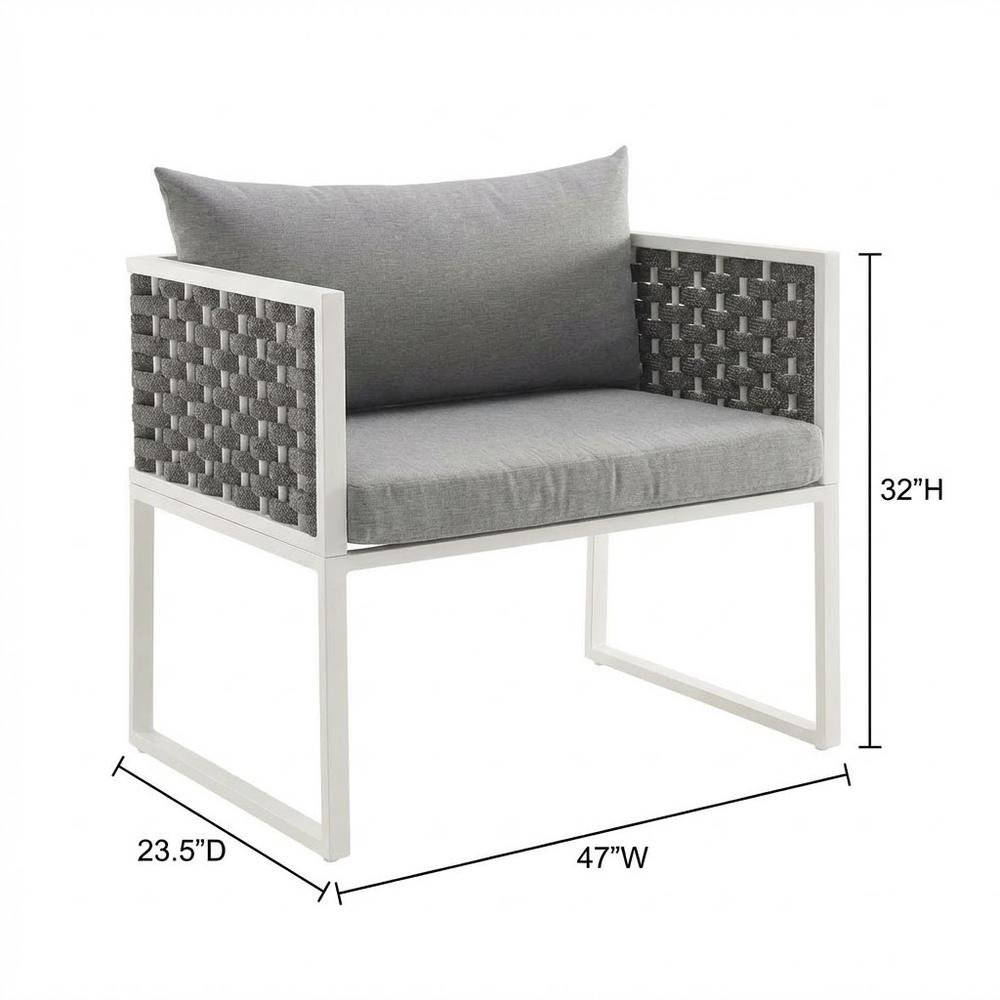 Aluminum Outdoor Dining Armchair Set Of 2 With Cushioned Seating. Picture 7