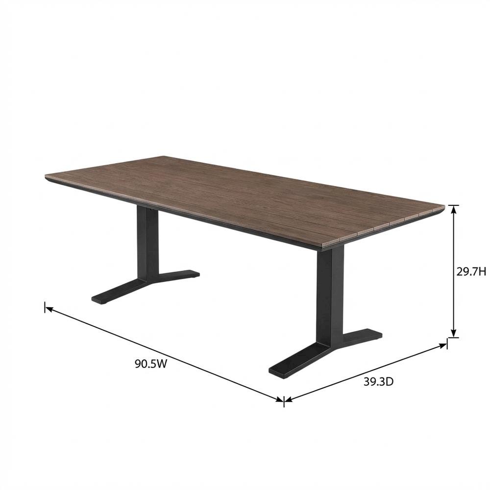 Aluminum Outdoor Patio Dining Table With Sleek Finish And Sturdy Design. Picture 7