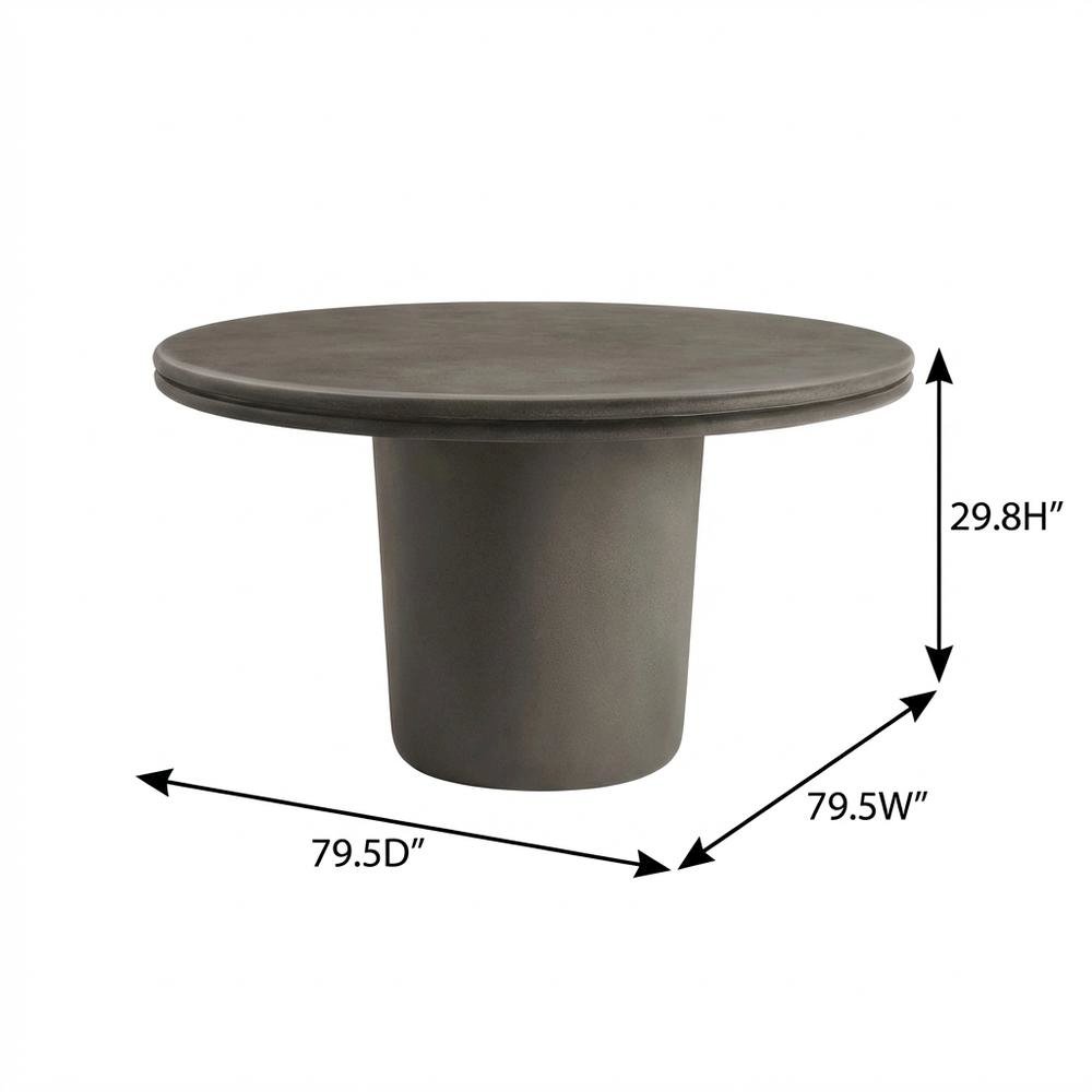 Outdoor patio dining set with concrete table, 5-piece collection for outdoor use. Picture 7