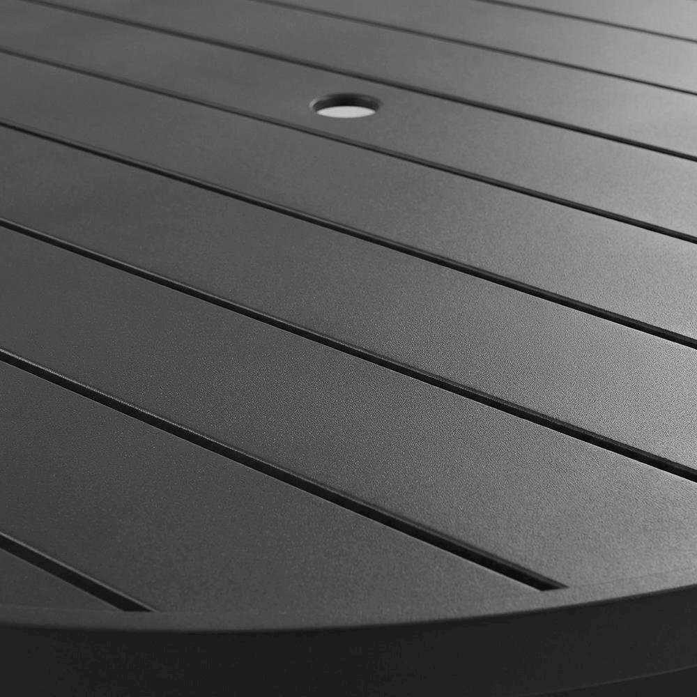 Round Aluminum Outdoor Dining Table With Sturdy Base For Patio Use. Picture 5