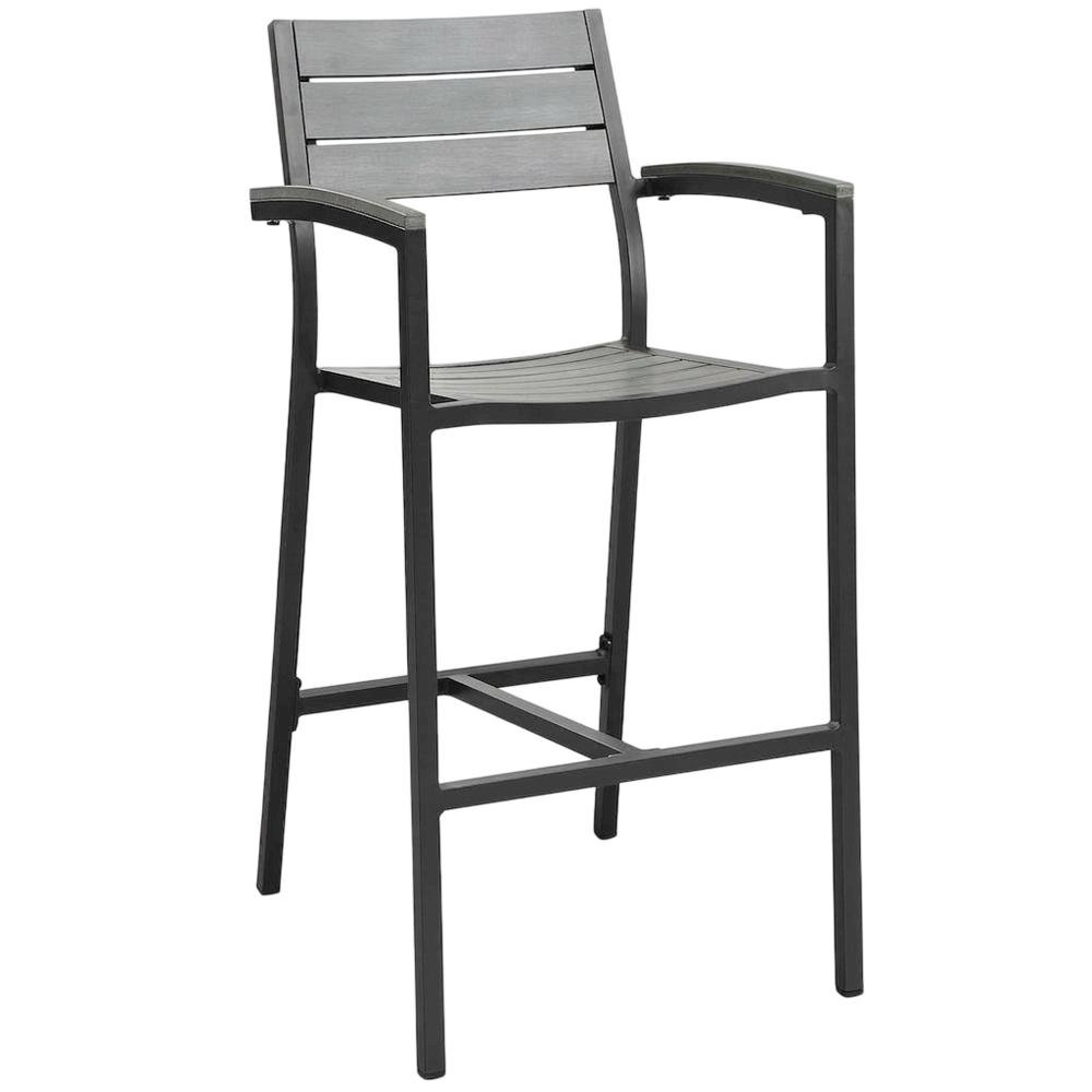 Outdoor Bar Stool Set with Aluminum Finish, Armrest & Backrest Comfort. Picture 3