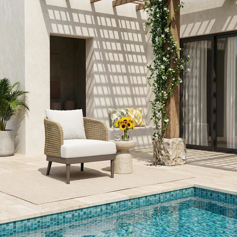 Outdoor Patio Armchair With Cushioned Seat And Comfortable Backrest. Picture 2