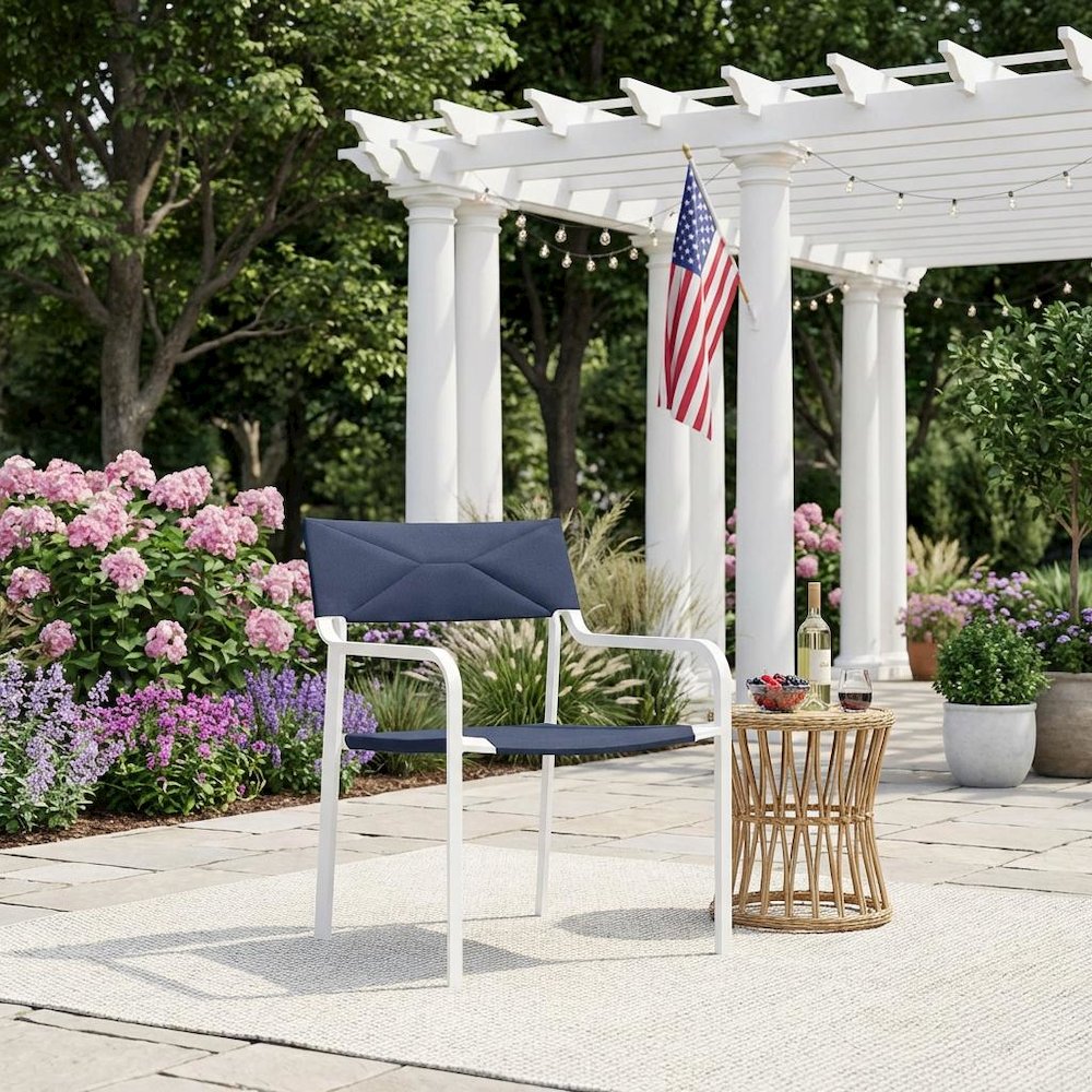 Stackable Aluminum Dining Armchair For Outdoor Patio Lounge. Picture 3