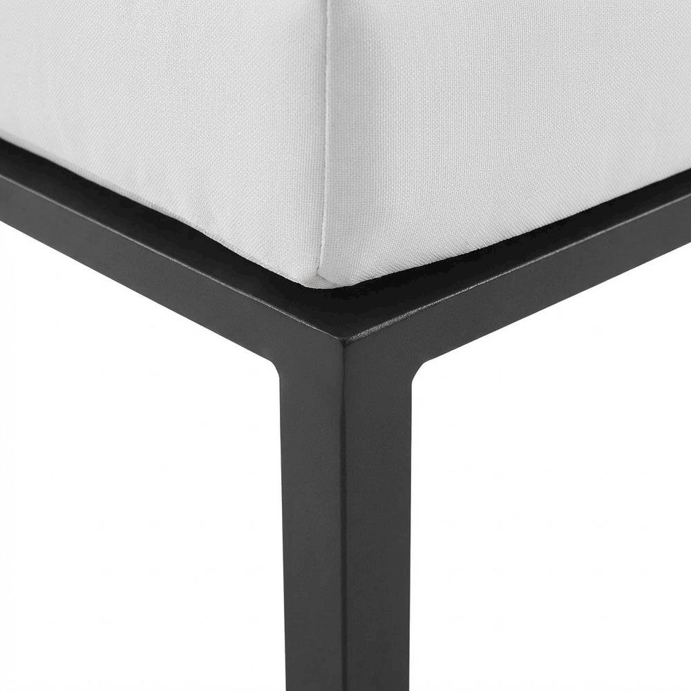 Outdoor Patio Aluminum Corner Chair With Cushioned Seat And Armrest. Picture 6