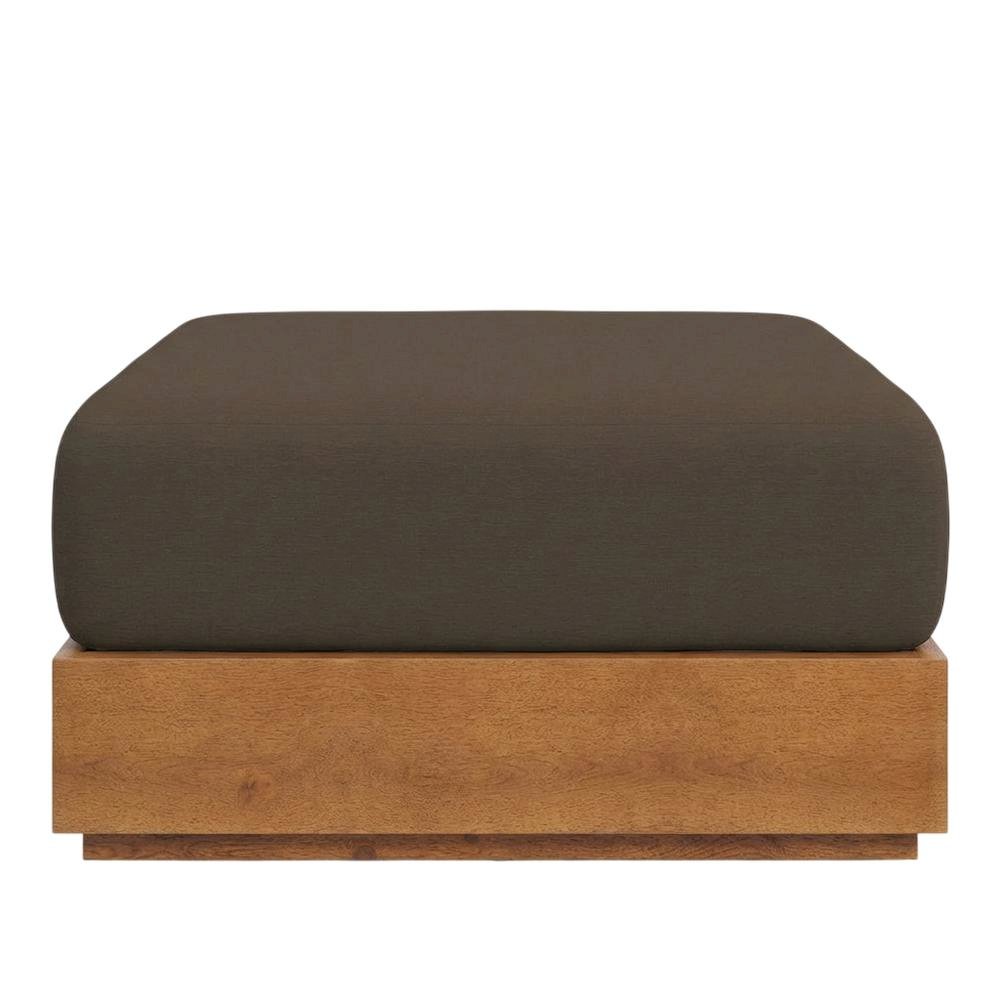 Outdoor Patio Acacia Wood Ottoman With Sturdy Frame And Versatile Design. Picture 4