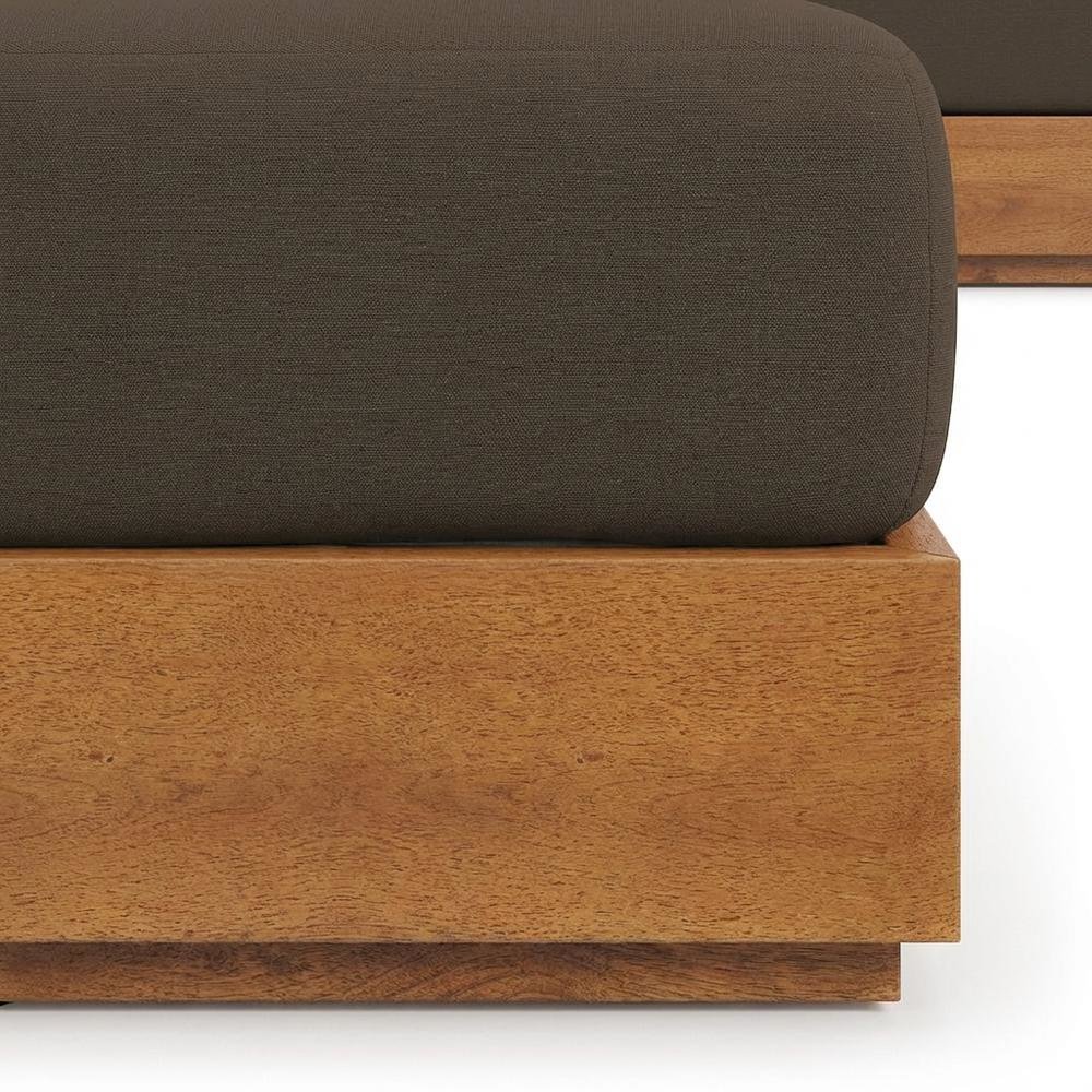 Outdoor Patio Acacia Wood Ottoman With Sturdy Frame And Versatile Design. Picture 6