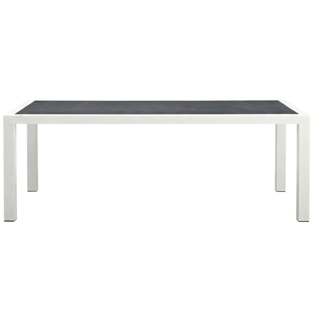 Square outdoor dining table with aluminum construction, weather-resistant design. Picture 4