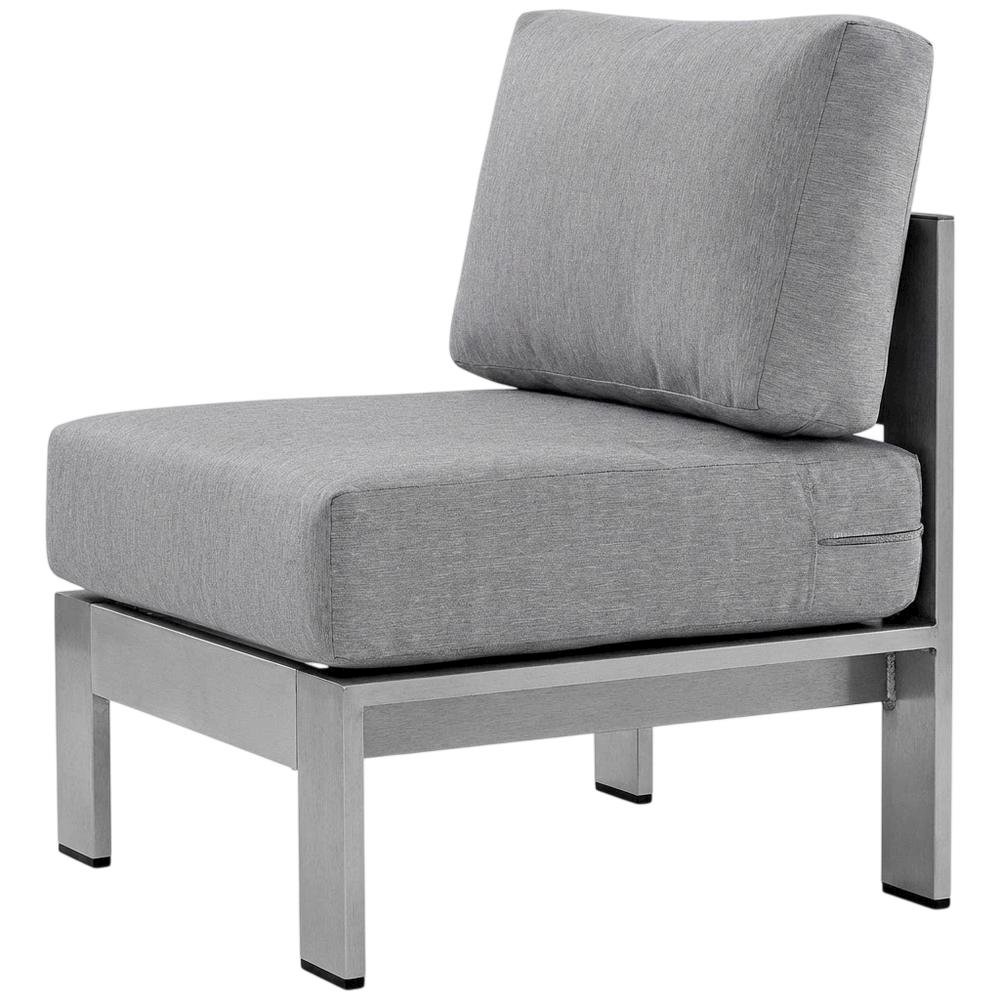 Armless Outdoor Patio Aluminum Chair For Lounge And Relaxation. Picture 1