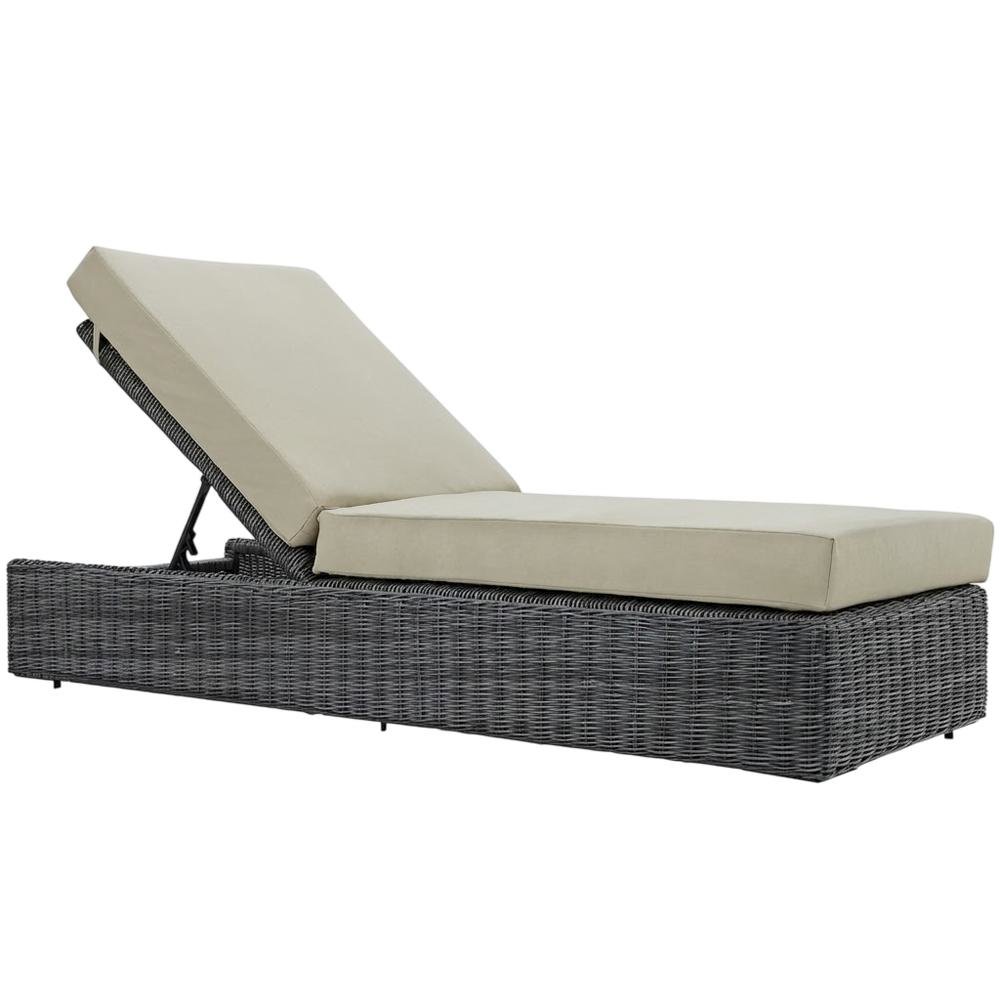 Outdoor Patio Chaise Lounge With Cushioned Seat And Back For Comfort. Picture 1