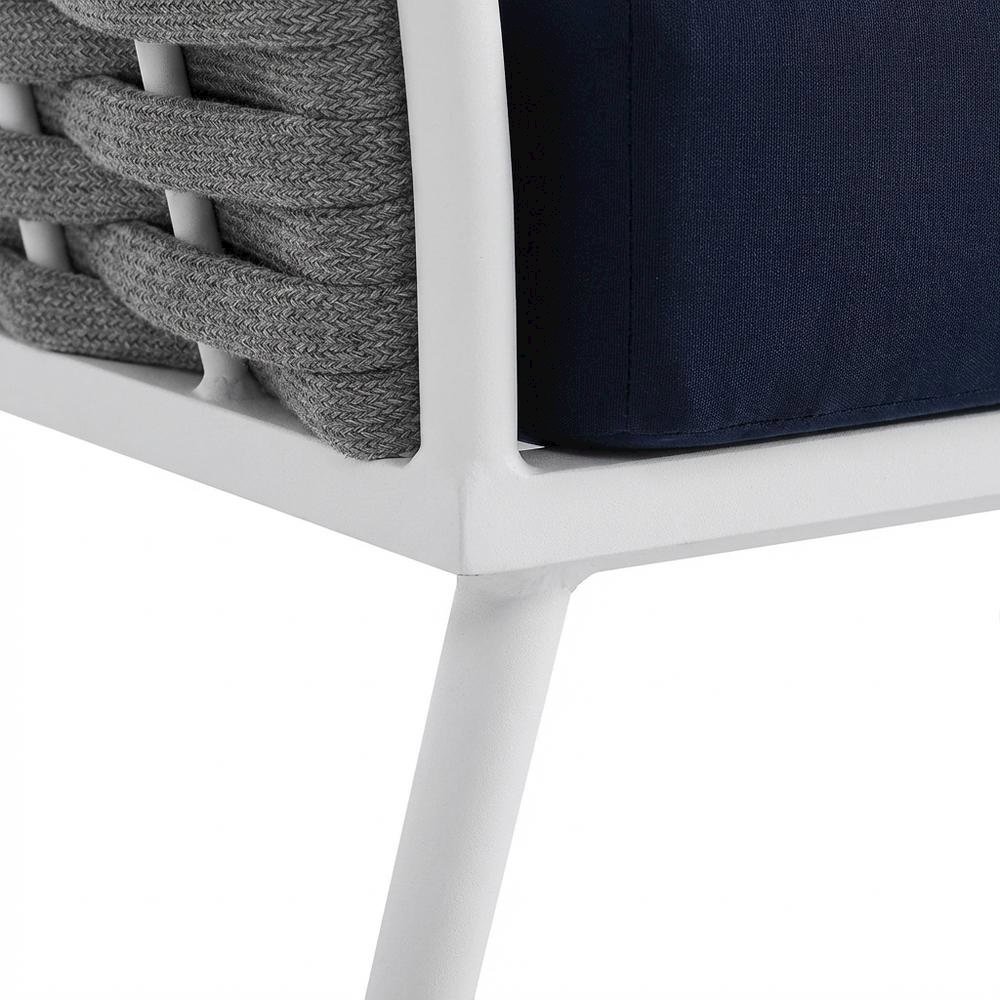 Aluminum Left-Facing Patio Lounge Chair With Cushioned Seat. Picture 6