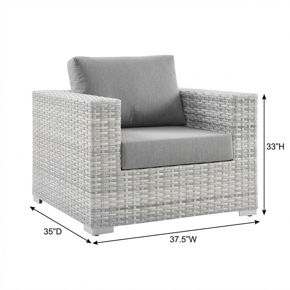 Outdoor Patio Armchair With Cushioned Seat And Armrests. Picture 7