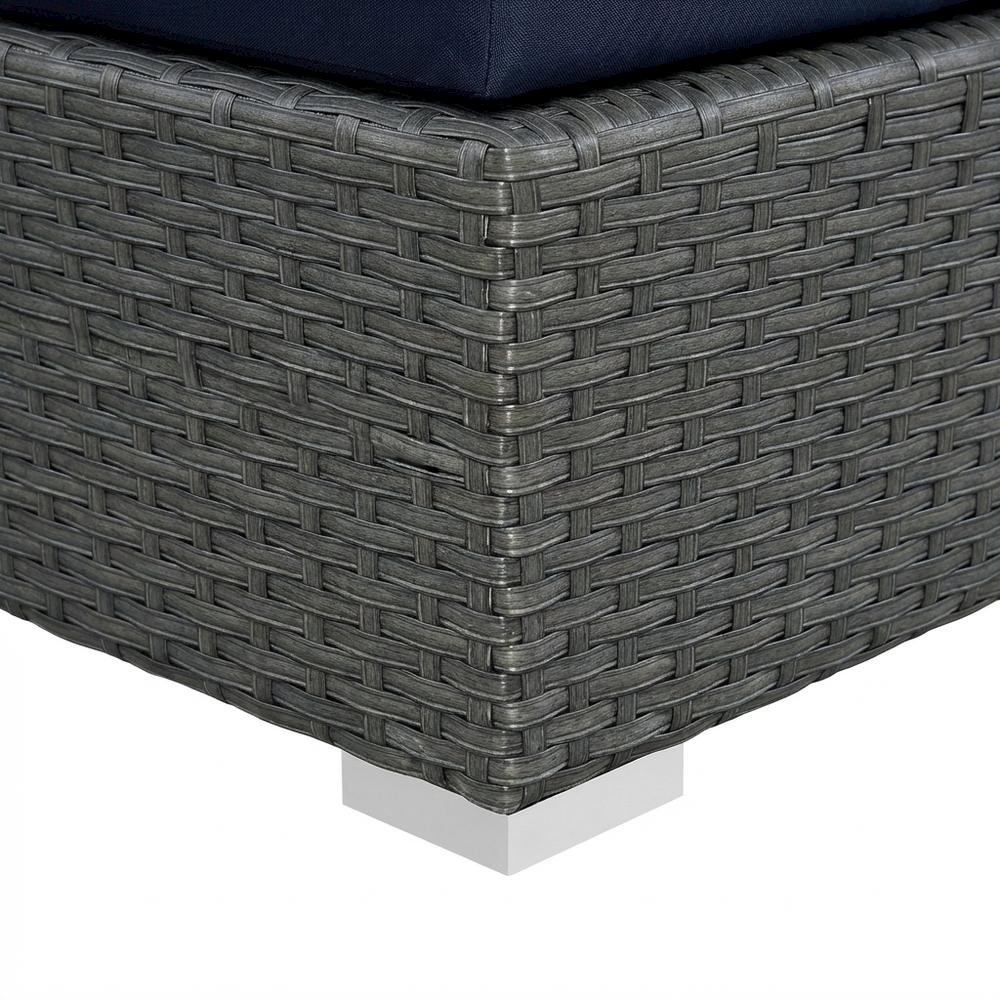 Stylish Outdoor Ottoman with Durable Fabric and Comfortable Design. Picture 6