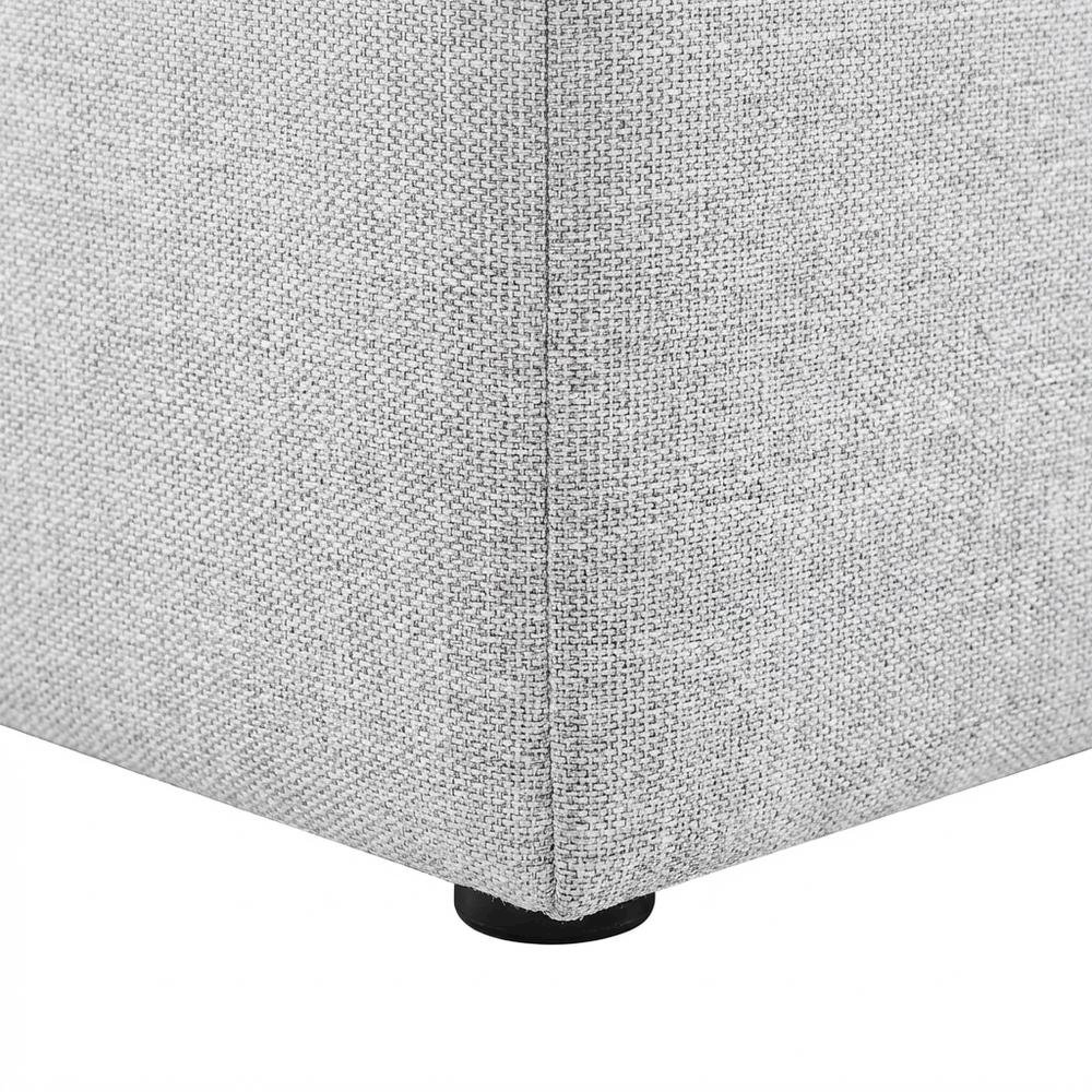 Square woven fabric ottoman with cushioned top, outdoor durable design. Picture 6