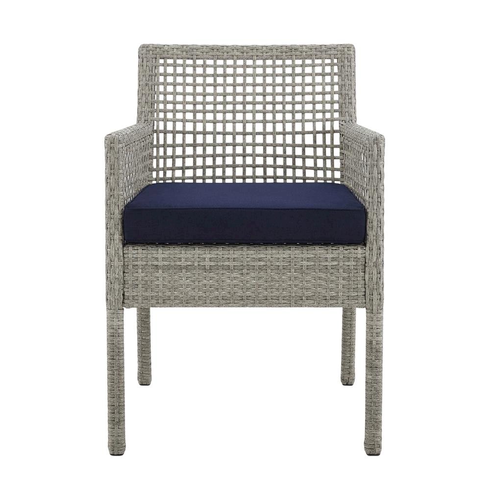 Outdoor Patio Rattan Armchair Set of 4 with Cushioned Seats for Lounge Dining. Picture 4