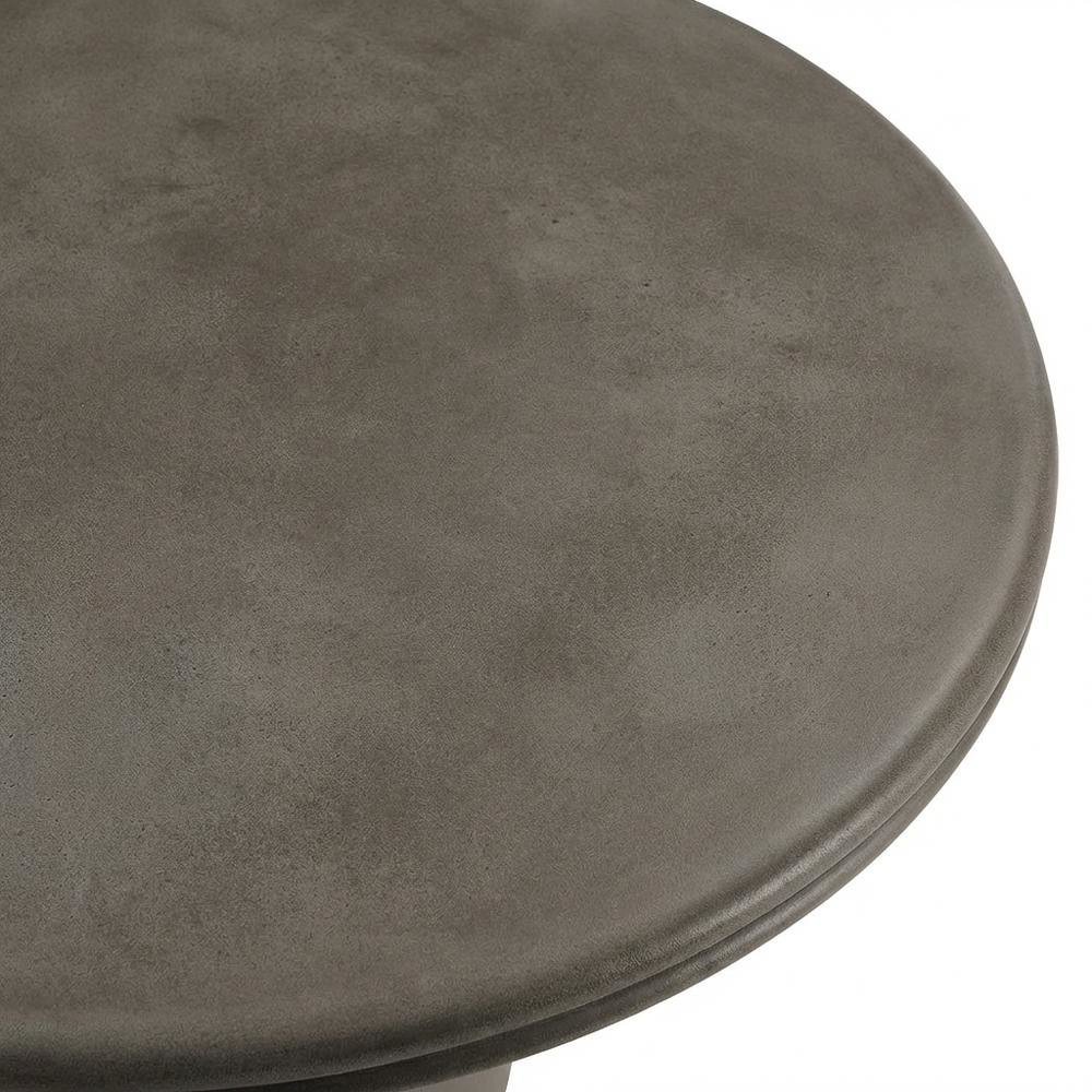 Round Concrete Dining Table In Gray For Indoor-Outdoor Patio Use. Picture 5