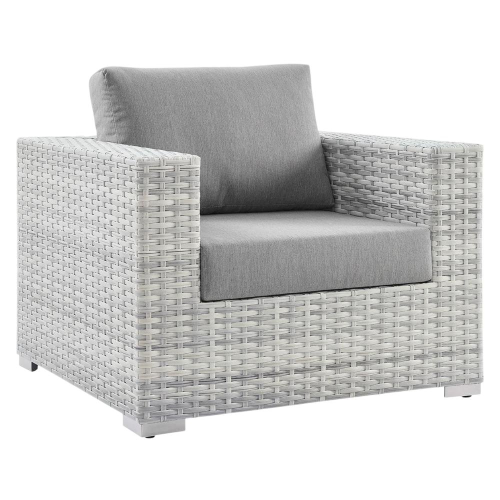 Outdoor Patio Armchair With Cushioned Seat And Armrests. Picture 1