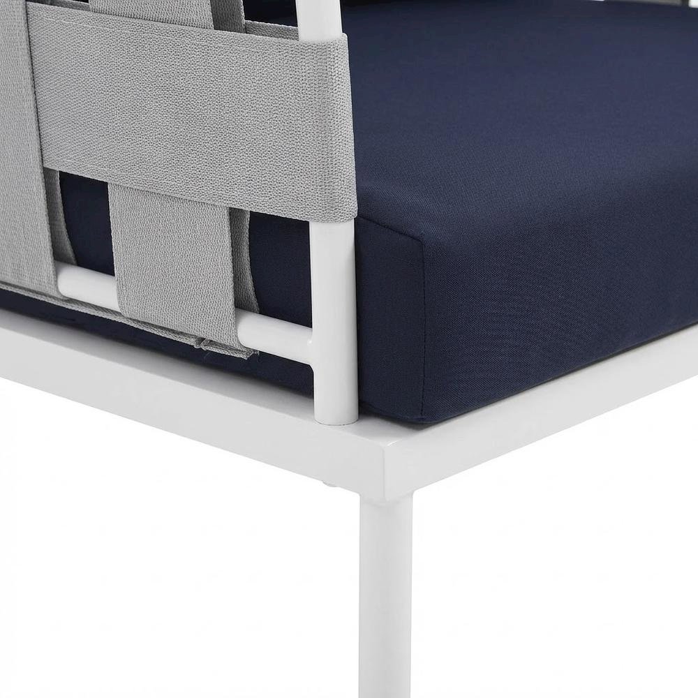 Outdoor Patio Aluminum Armchair With Cushioned Seat And Sleek Design. Picture 6