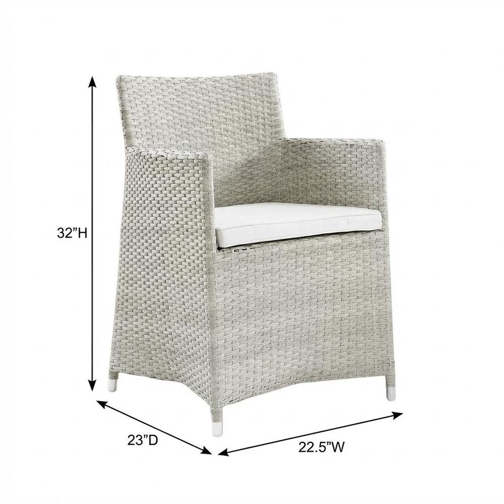 Set Of 2 Outdoor Wicker Lounge Chairs With Cushions And Armrests. Picture 7