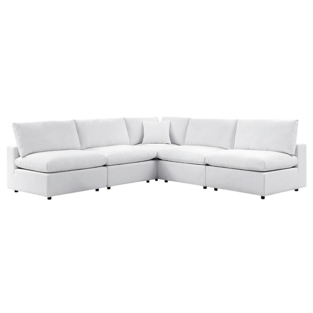 Modern outdoor sectional sofa set with cushions, 5-piece patio furniture. Picture 1