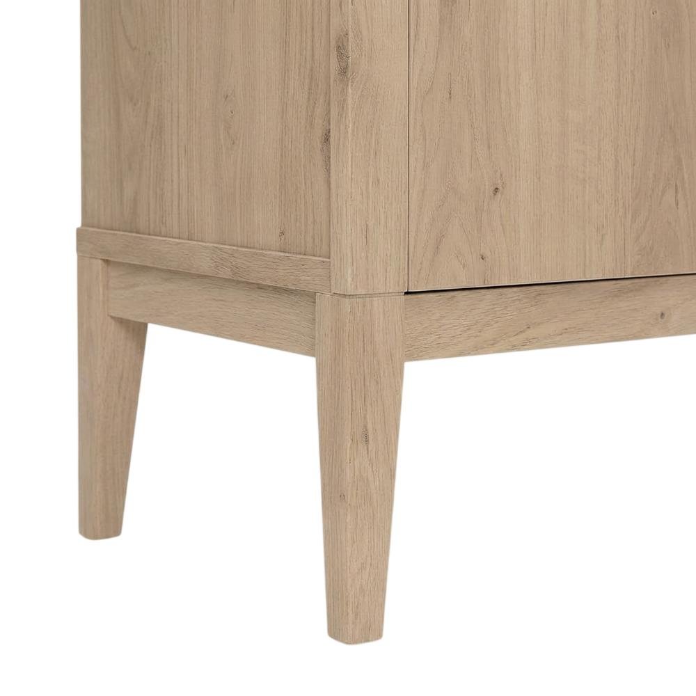 Brown display cabinet, arched design, engineered wood construction, versatile. Picture 6
