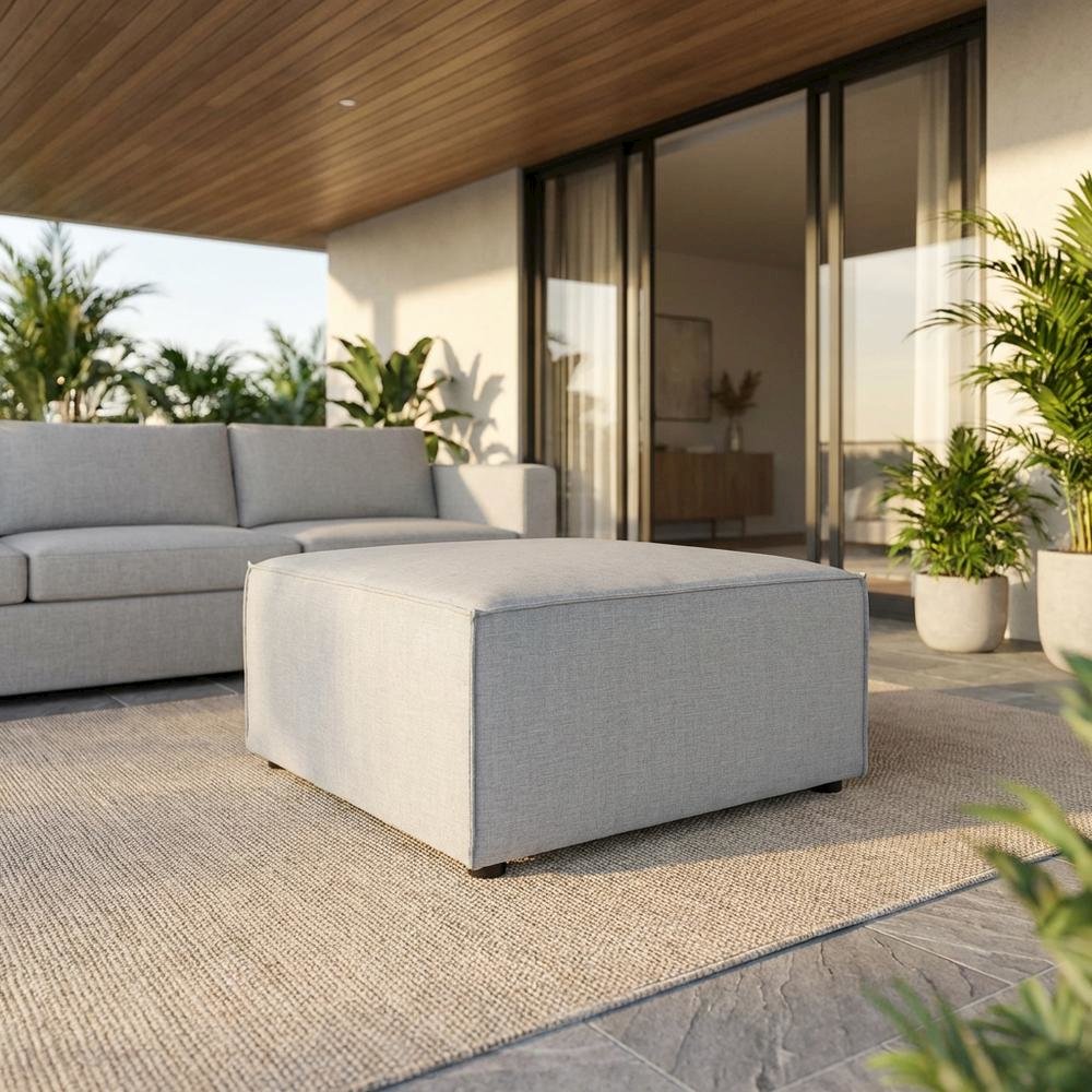 Outdoor Patio Upholstered Sectional Sofa Ottoman for Lounge Comfort. Picture 2