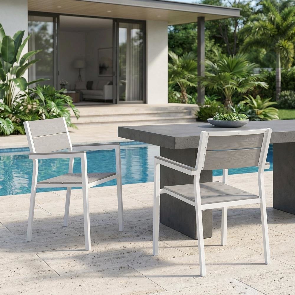 Outdoor Patio Dining Armchair Set Of 2 With Comfortable Backrests. Picture 3
