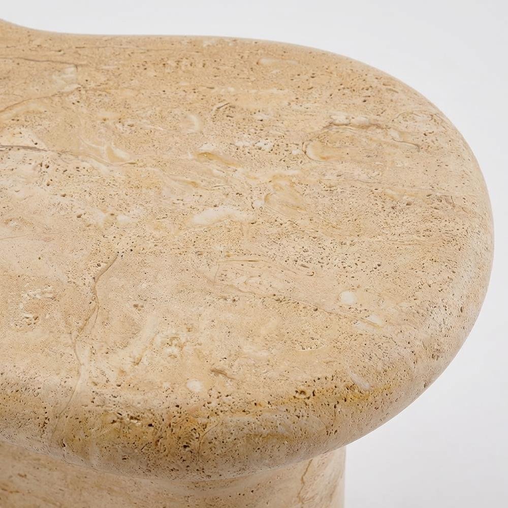 Outdoor Side Table, Textured Faux Surface, Neutral Finish, Indoor Or Outdoor Use. Picture 5