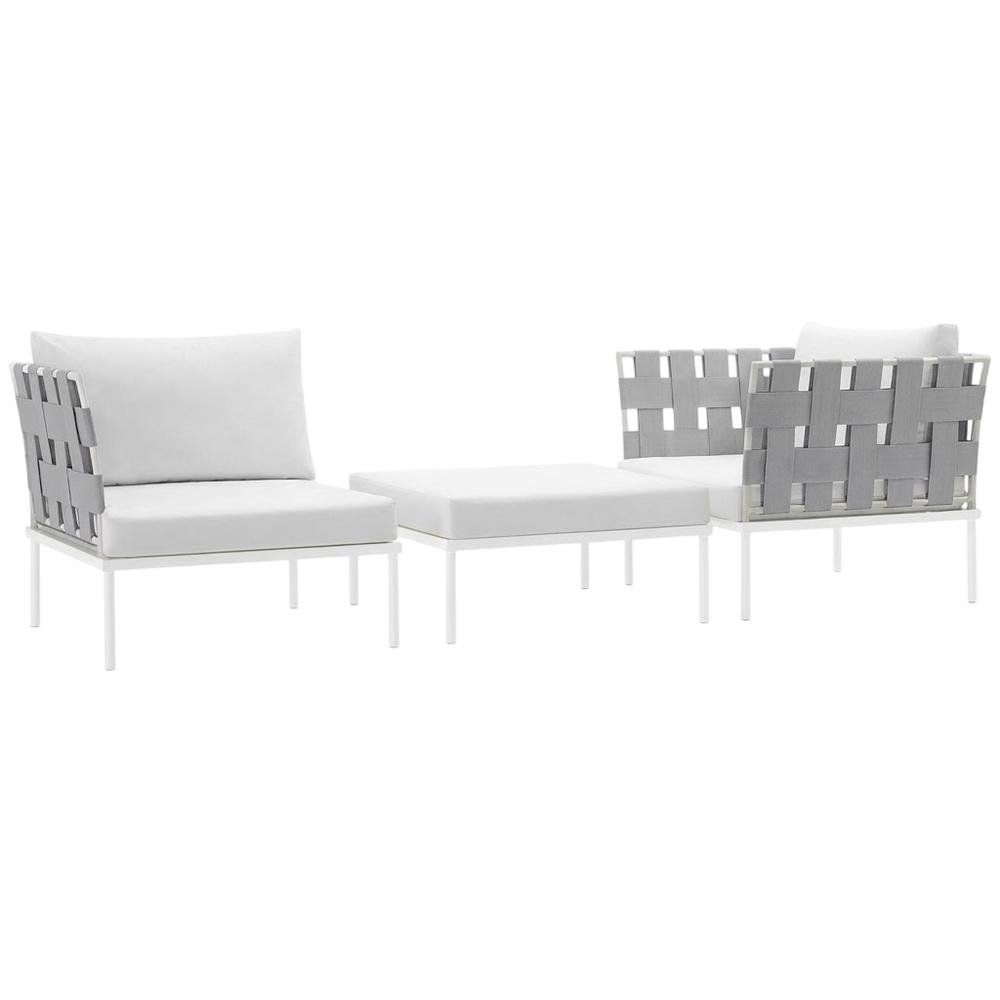 Outdoor Patio Aluminum Sectional Sofa Set With 3 Pieces. Picture 1