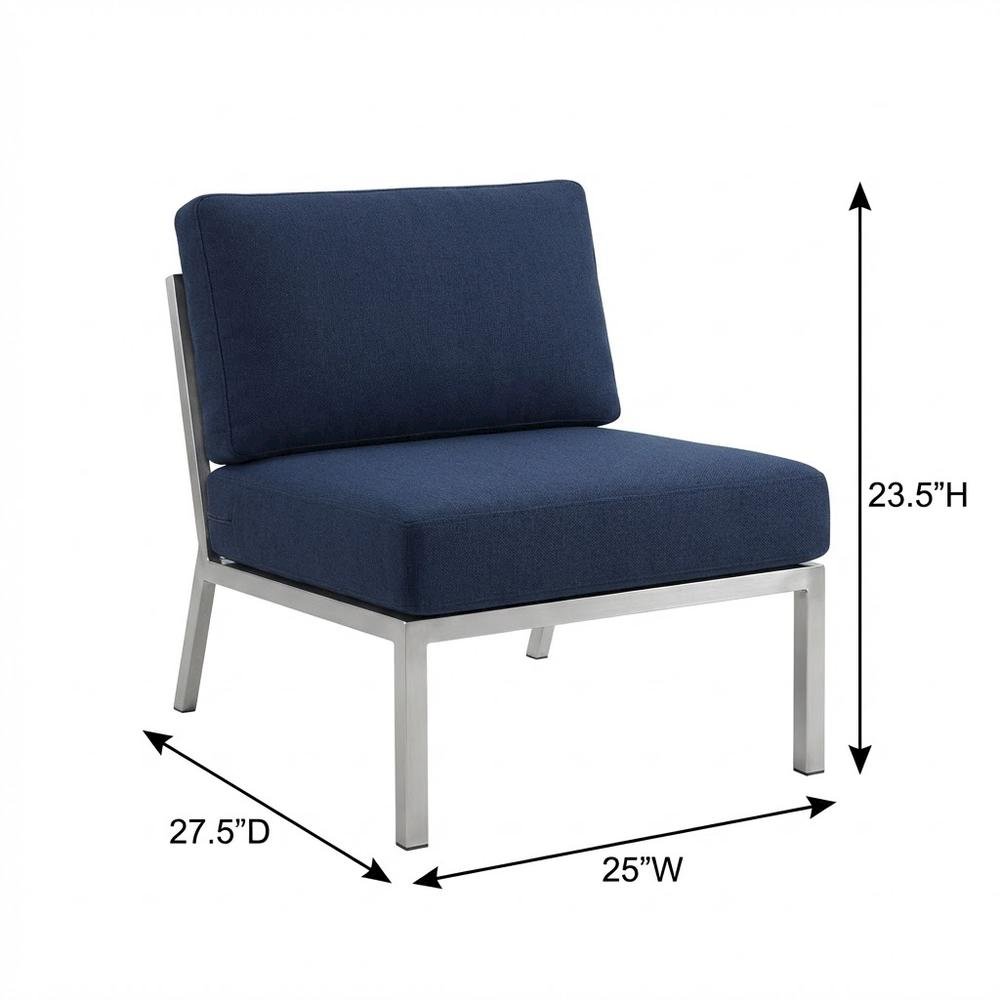 Aluminum Outdoor Lounge Chair With Armless Design And Comfortable Backrest. Picture 2