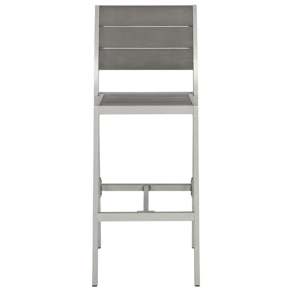 Outdoor Patio Aluminum Armless Bar Stool Set Of 2 With Durable Frame. Picture 4