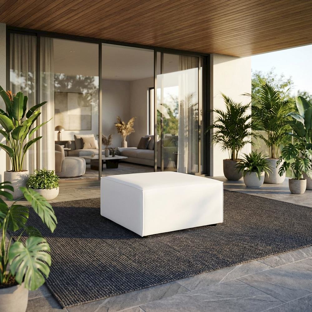 Outdoor Upholstered Sectional Sofa Ottoman for Patio Lounging. Picture 2