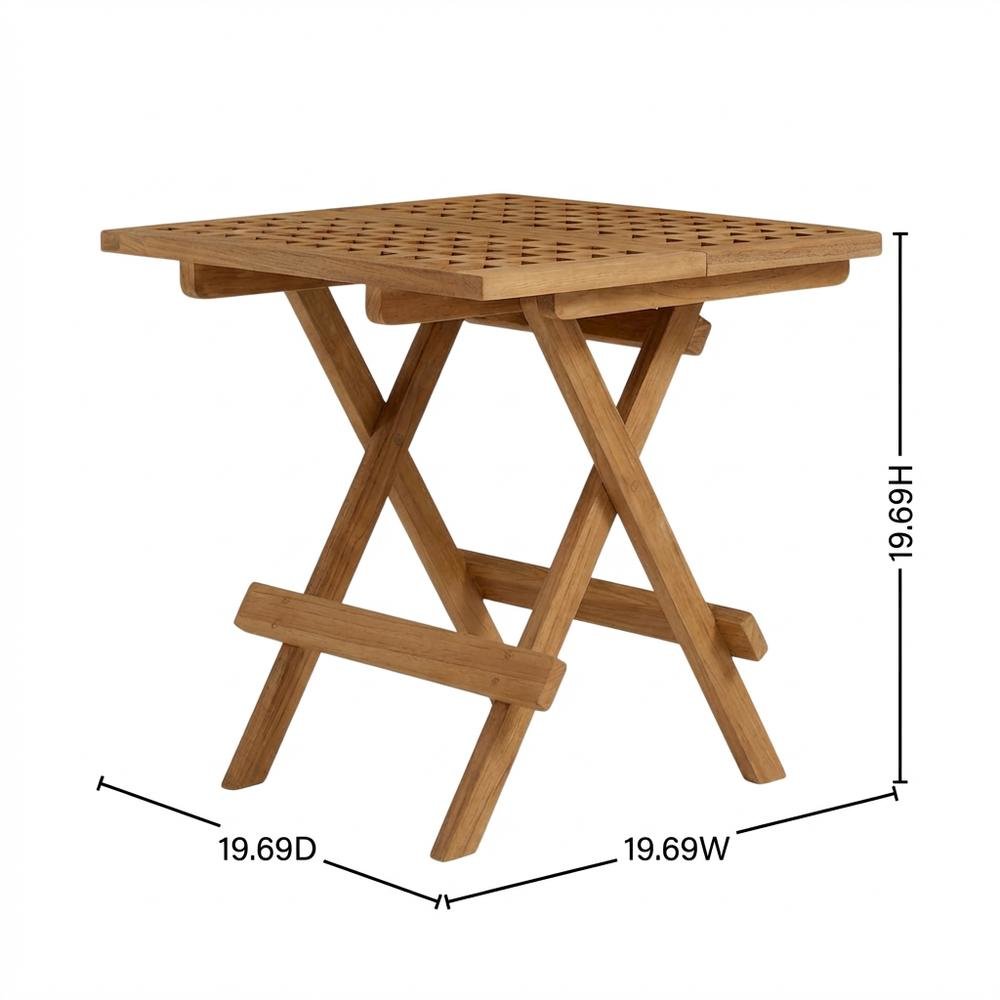 Teak Wood Outdoor Side Table With Modern Design For Patio Or Garden Use. Picture 7