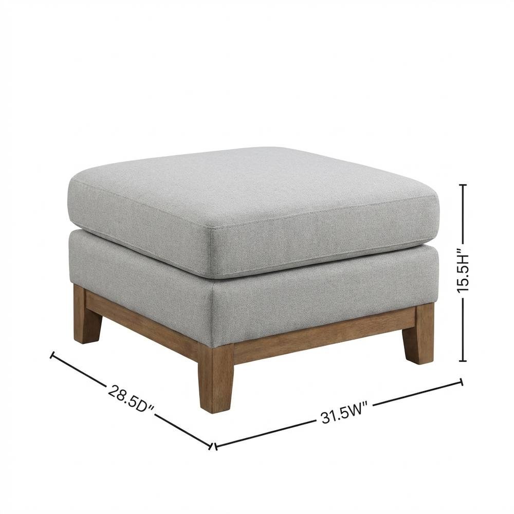 Outdoor Patio Ottoman with Acacia Wood Top and Stylish Design. Picture 7