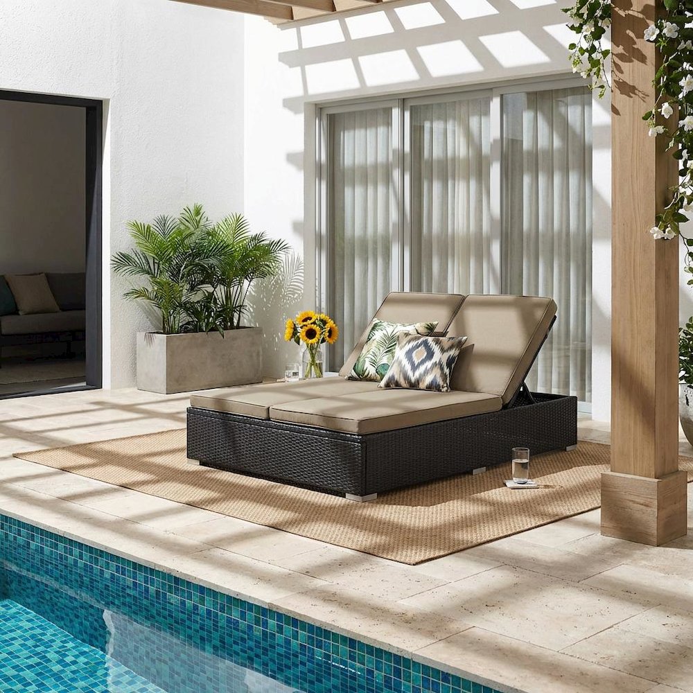 Wooden Outdoor Lounge Chair With Comfortable Design. Picture 2