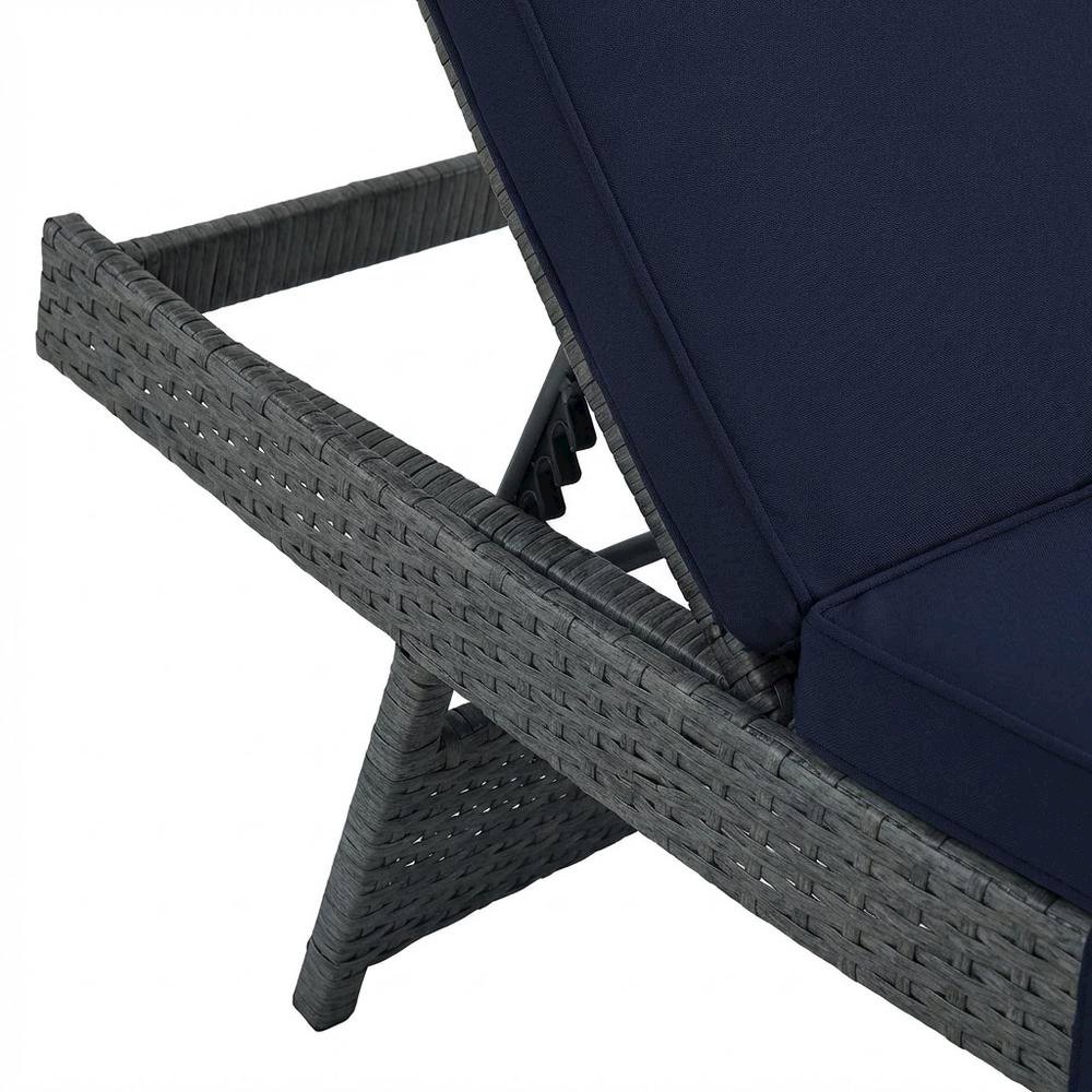 Outdoor Patio Lounge Chair With Cushion, Weather-Resistant Frame. Picture 6
