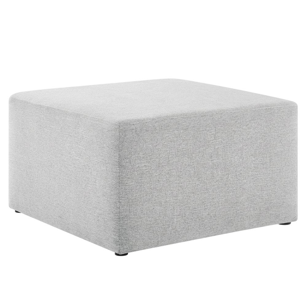 Square woven fabric ottoman with cushioned top, outdoor durable design. Picture 1