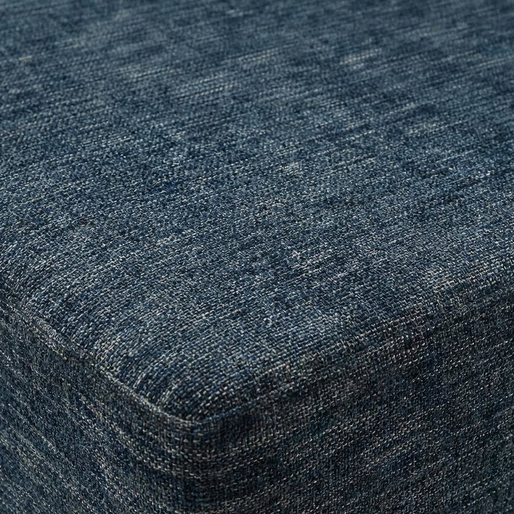 Square Woven Heathered Fabric Ottoman with Cushioned Top for Outdoor Lounge. Picture 5
