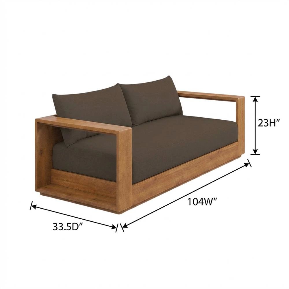3-Piece Outdoor Acacia Wood Patio Furniture Set, Comfortable Seating, Armrests. Picture 7