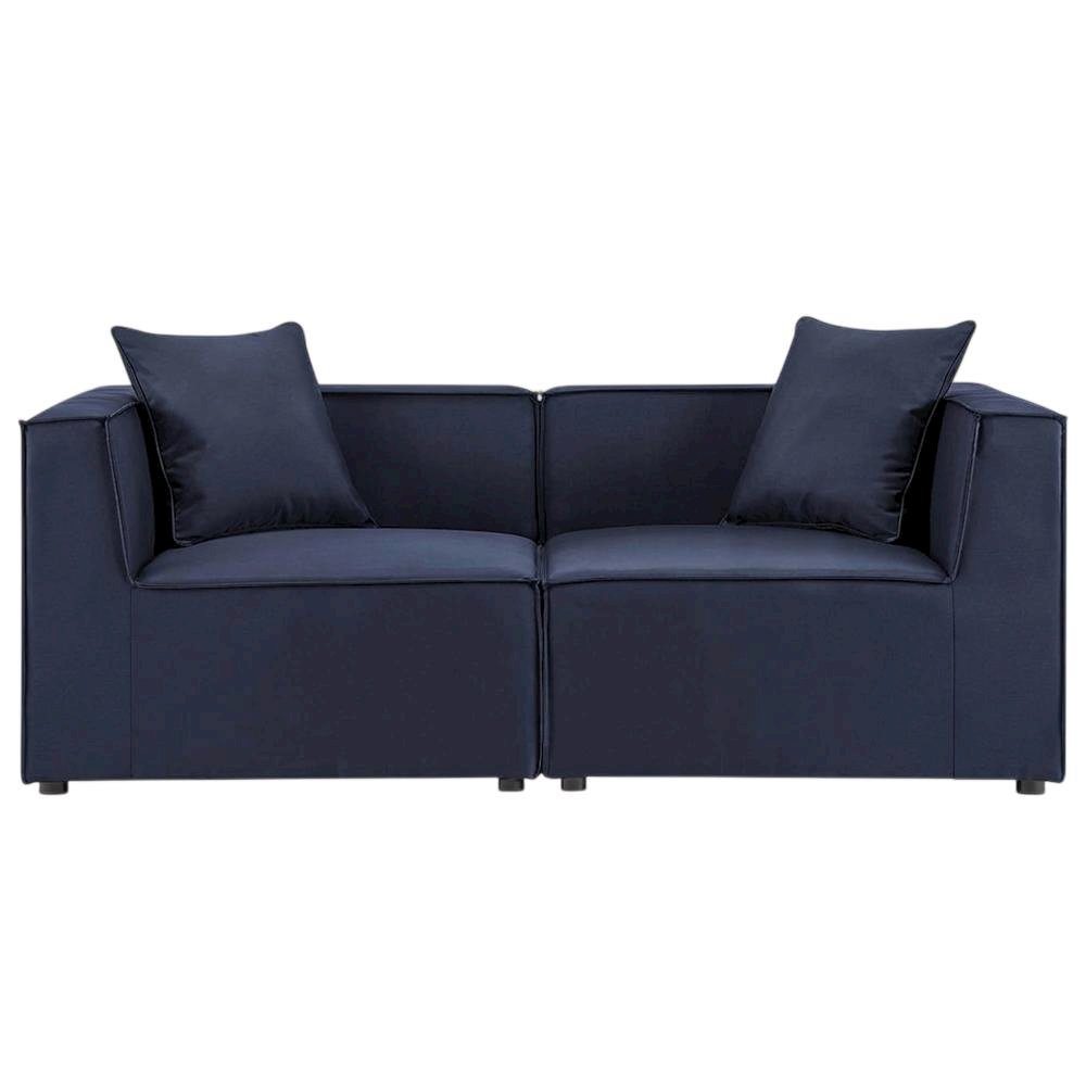 Outdoor Sectional Sofa Set with Upholstered Loveseats for Patio Living. Picture 4