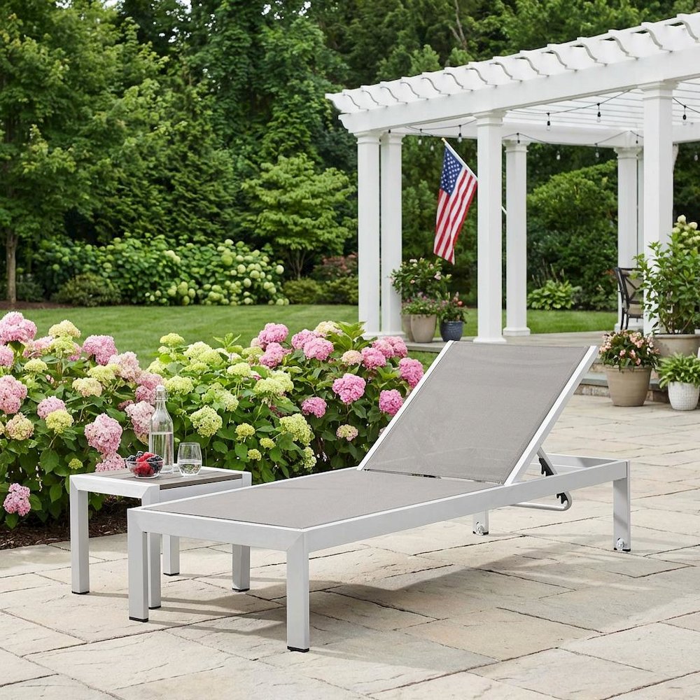 Aluminum Outdoor Lounge Set With Cushioned Seats And Backrests. Picture 3