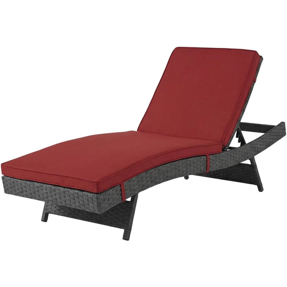 Outdoor Patio Chaise Lounge With Cushioned Seat And Weather-Resistant Frame. Picture 1