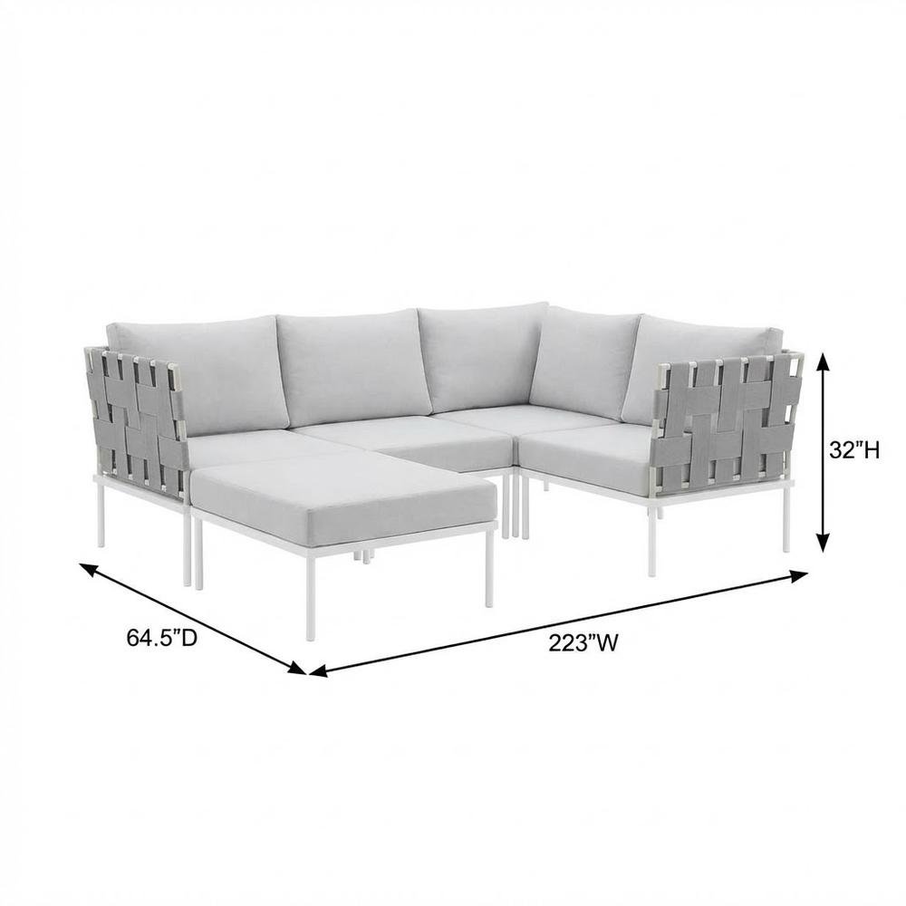 Outdoor Patio Aluminum Sectional Sofa Set With 3 Pieces. Picture 7