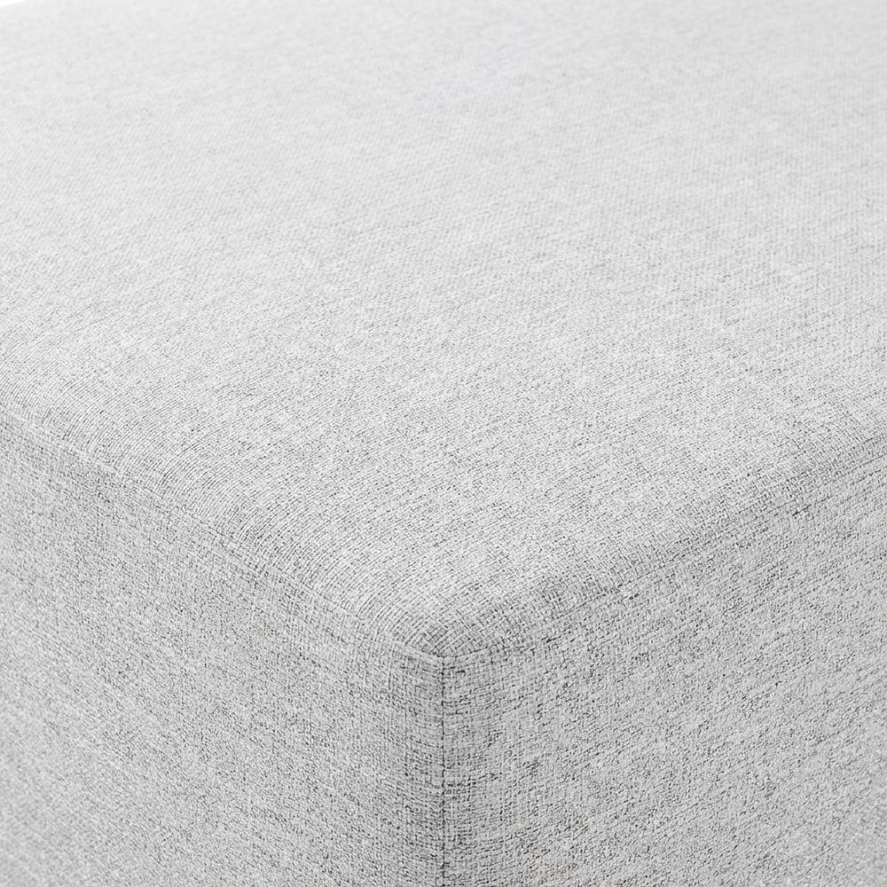 Square woven fabric ottoman with cushioned top, outdoor durable design. Picture 5