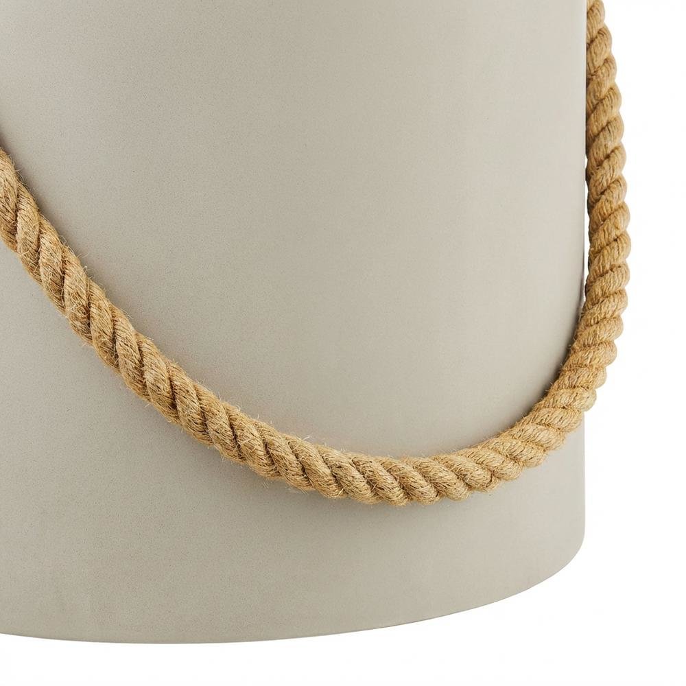 Concrete Side Table With Rope Detail For Indoor And Outdoor Use. Picture 6