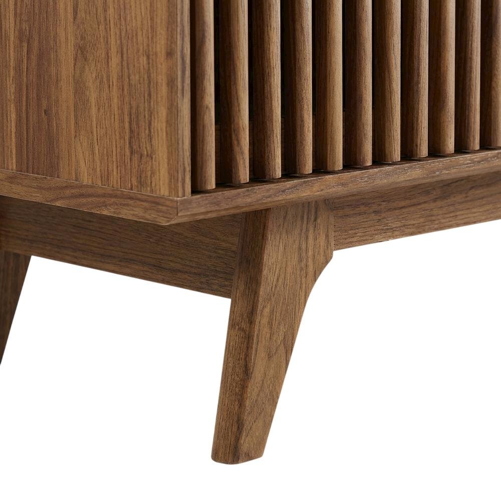 Brown wood TV stand with sleek design and versatile storage solution. Picture 6