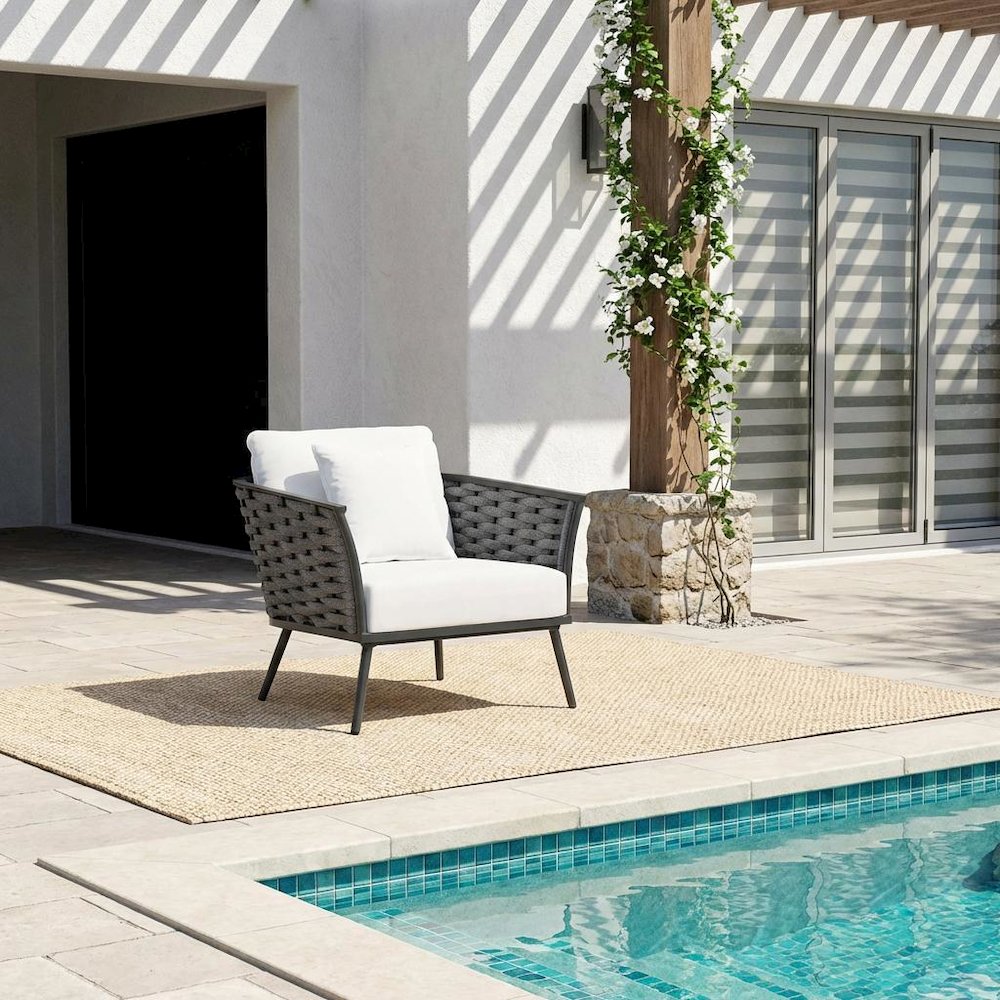 Outdoor Patio Aluminum Armchair For Lounge Comfort. Picture 2