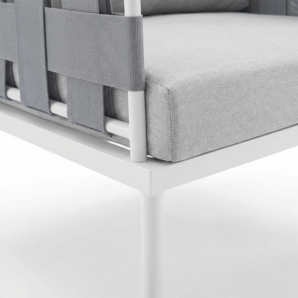 Outdoor Patio Aluminum Armchair With Sturdy Frame And Comfortable Seat. Picture 6