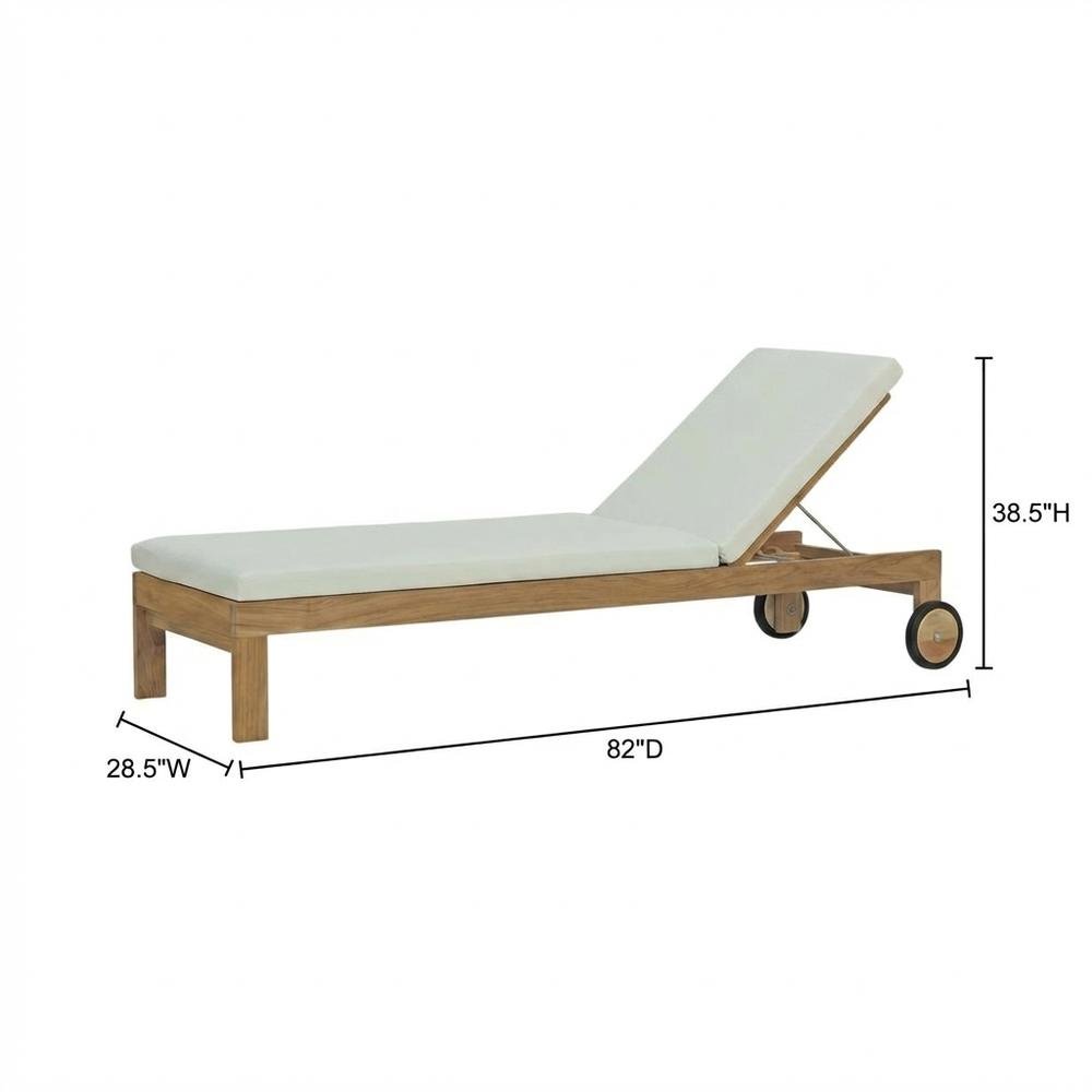 Outdoor Teak Lounge Chair With Cushioned Seat For Patio Relaxation. Picture 7
